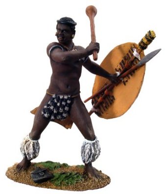 Zulu Warrior Attacking British 24th Foot w/Knobkerri W Britain "Overwhelmed" 