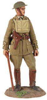 1916-18 British Infantry Officer Standing with Walking Stick