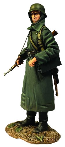 German Volksgrenadier Standing with Ammo Can in Greatcoat