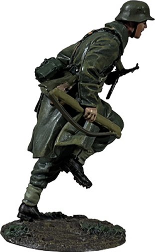 German Grenadier Running in Greatcoat With Spare MG 42 Barrel, 1943-45