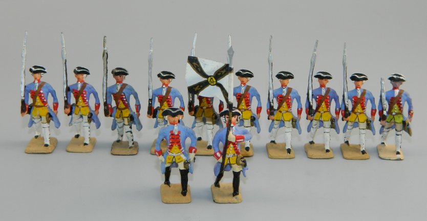 American Revolution Soldiers, Officer & Flagbearer