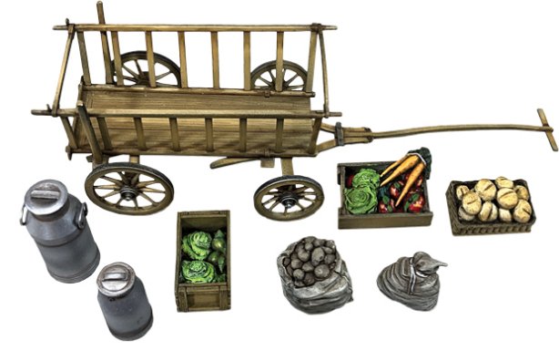“Going to Market” Mid 19th-20th Century Cart with Produce