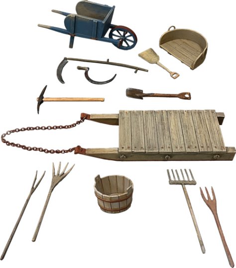 Farm Tools, 18th-19th Century, Set No.1