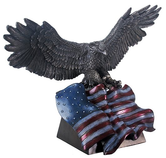 Bronze Eagle with American Flag