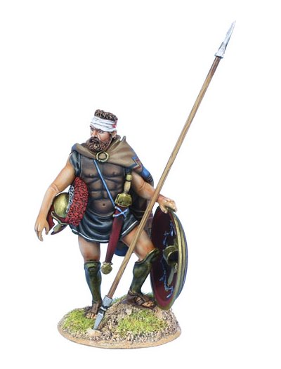Greek Hoplite with Bandaged Head and Dory