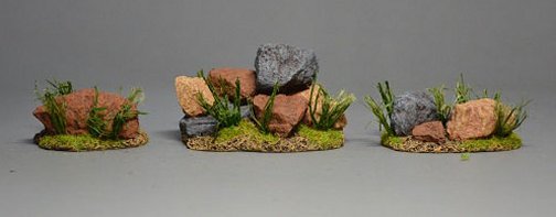 Stones with Grass - Three Groups