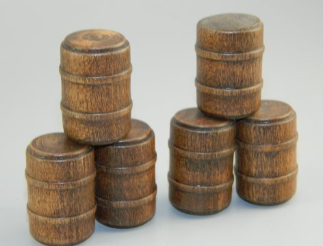 Six Wooden Barrels