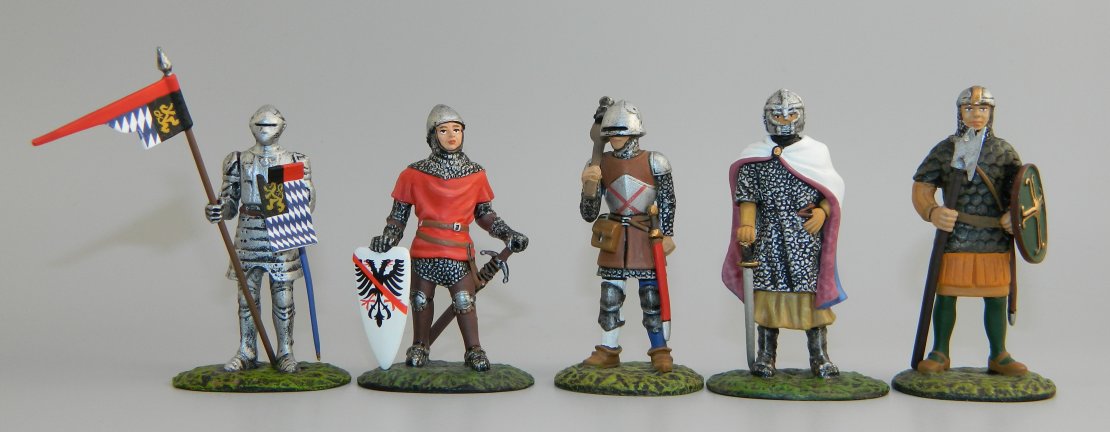 Five Medieval Foot Knights