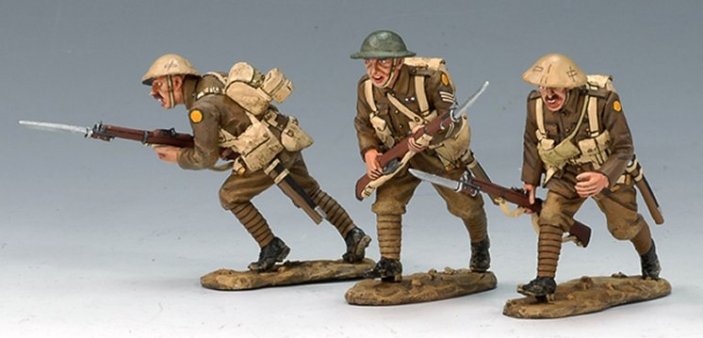 British Attacking Sergeant with Two Riflemen