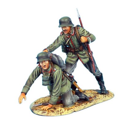 German NCO Rallying Panicked Soldier - 62nd Infantry Division