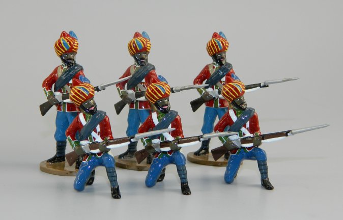 15th Ludhiana Sikhs - 3 Standing & 3 Kneeling to Repel