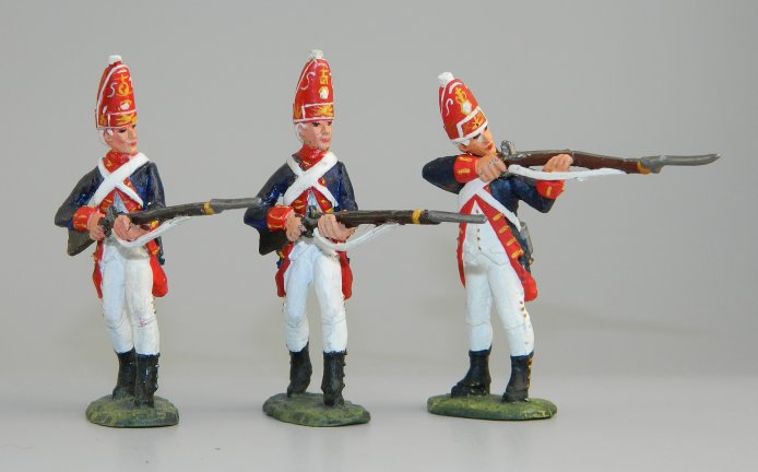 Three NY Grenadiers - Advancing, Firing and Loading