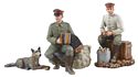 "Music to Peel By" 1914-1918 German Infantry Seated Peeling Potatoes and Seated Playing Concertina