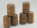 Six Wooden Barrels