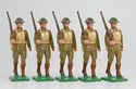 WWI Marines - 5 Marines Marching at Right Shoulder Arms