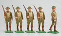 WWI Marines - Gunnery Sergeant & 4 Marines Marching at Right Shoulder Arms
