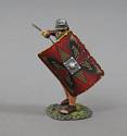 Legionnaire Lunging with Pilum - Traditional Red Shield
