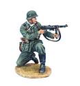 THOMAS GUNN WW2 GERMAN SS060 GERMAN OFFICER KNEELING FIRING MP40 