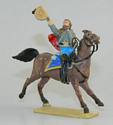 Mounted Confederate Soldier Waving Hat