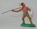 Indian Brave Standing Throwing Spear