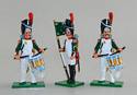 Sgt. Major with Flag, 2 Drummers in Full Dress, Italian Infantry of the Guard