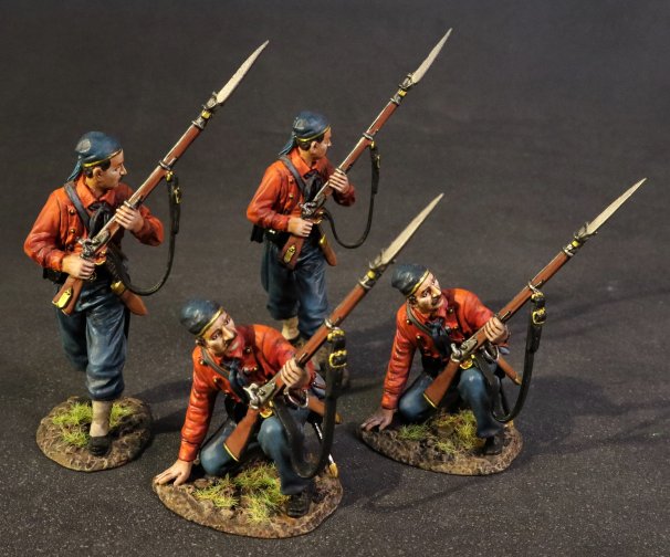 Four Infantry Firing & Loading, 11th Regiment New York Volunteer Infantry Zouaves