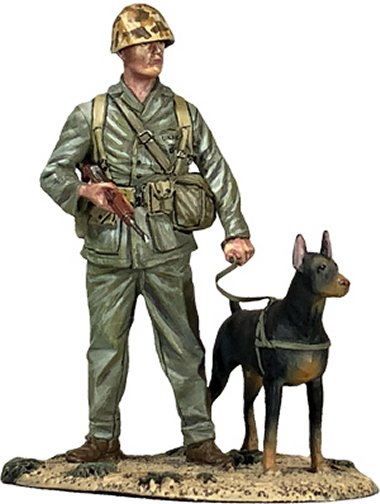 U.S.M.C. Dog Handler with Dog, 1942-45