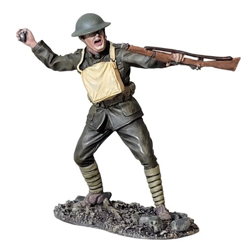 U.S. Marine Standing Throwing Grenade, Belleau Wood, 1918
