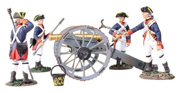 British Royal Artillery 6 Pound Gun with 4 Man Crew