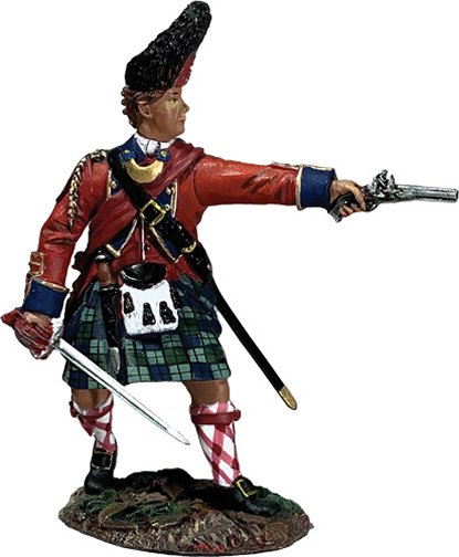 42nd Foot Royal Highland Regiment Grenadier Officer Firing Pistol, 1758-63