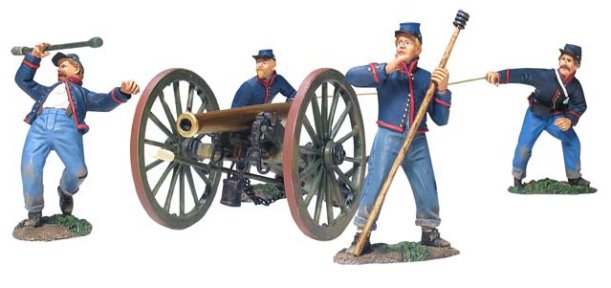 Union Artillery Set #1 - 12 Pound Napoleon Gun and 4 Man Crew