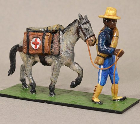 US Colored Private & Pack Mule with Medical Supplies - 1898