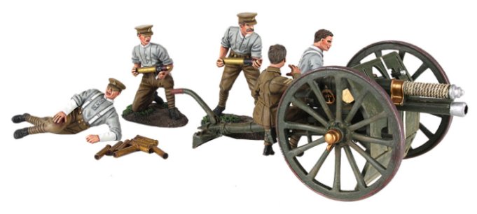 1914 British 13 Pound Gun RHA with Five Man Crew