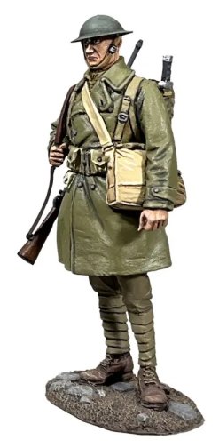 U.S. Infantry Doughboy Standing in Greatcoat, 1918