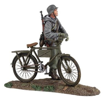 German Volkgrenadier Wearing Parka Pushing Bicycle #1