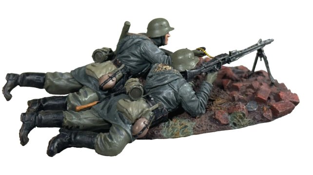 "Hitler's Buzz Saw" Waffen SS MG42 Team Firing Prone, 1942-45