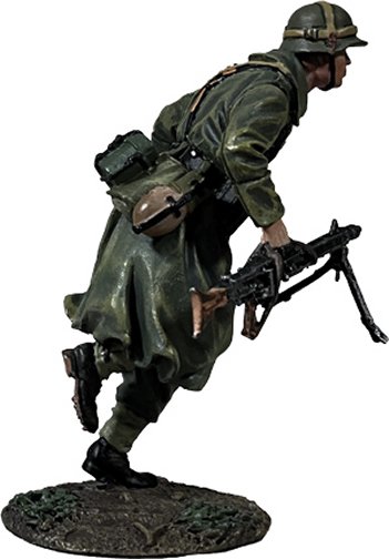 German Grenadier Running in Greatcoat With MG 42, 1942-45