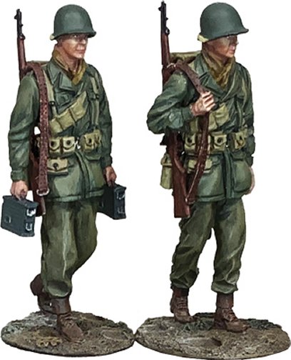 "Slogging Along" Two U.S. Infantrymen Marching, 1943-45