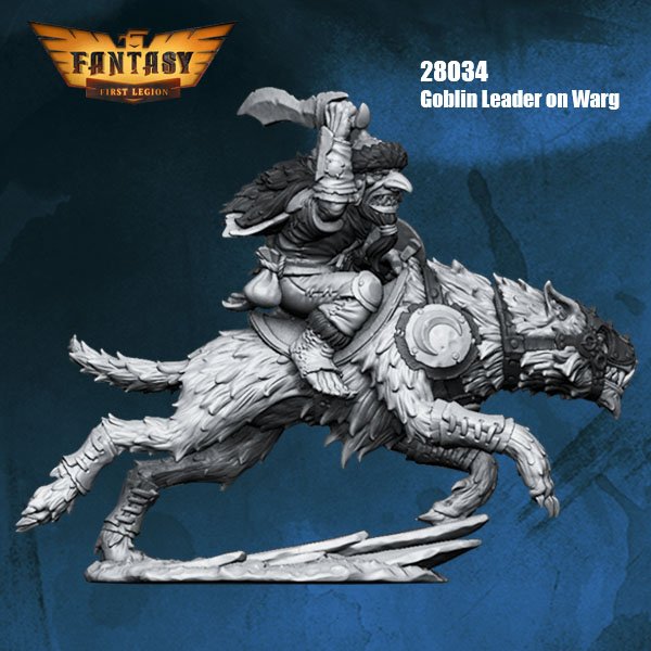 Goblin Leader on Warg - 2 Variants - Spear and Sword