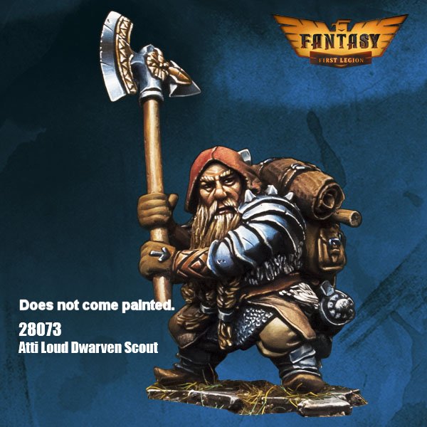 Atti Loud Dwarven Scout|Wargaming|First Legion|28mm figures|Resin Model ...