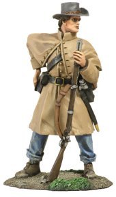 Confederate Infantry in Winter Clothing Standing Loading