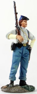 Federal Infantryman in Shirtsleeves with Shouldered Musket