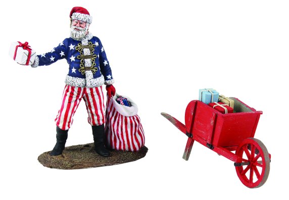 "Civil War Santa" Santa with Wheelbarrow and Gifts