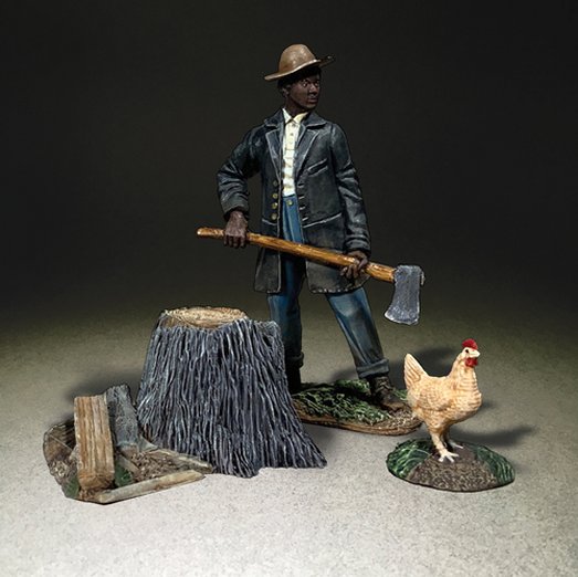 "Looks like Chicken for Dinner" Laborer with Axe and Chicken