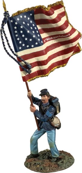Union 16th Michigan Flagbearer with National Colors