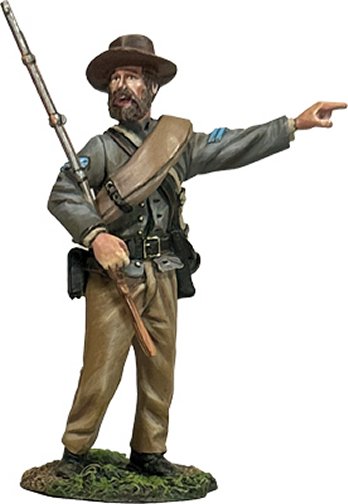 Confederate Infantry Corporal Urging Men Forward