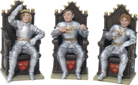 Sir Lionel, Sir Gareth & Sir Belvidere with Three Thrones