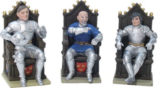 Sir Lucan, Sir Bors de Ganis & Sir Kay with Three Thrones