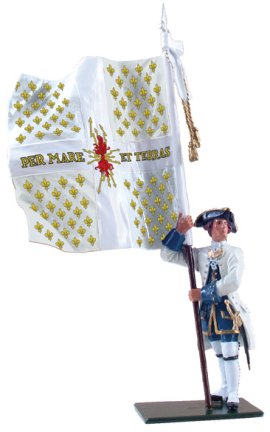 Compagnies franches de la Marine Ensign with Colonel's Color, 1754-1760