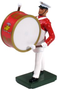 United States Marine Corps Bass Drummer, Commandant's Own, Red Tunic